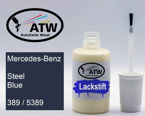 Mercedes-Benz, Steel Blue, 389 / 5389: 20ml Lackstift, von ATW Autoteile West.